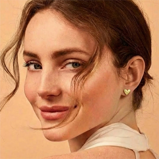 Soft Heart Curve Stud Earrings