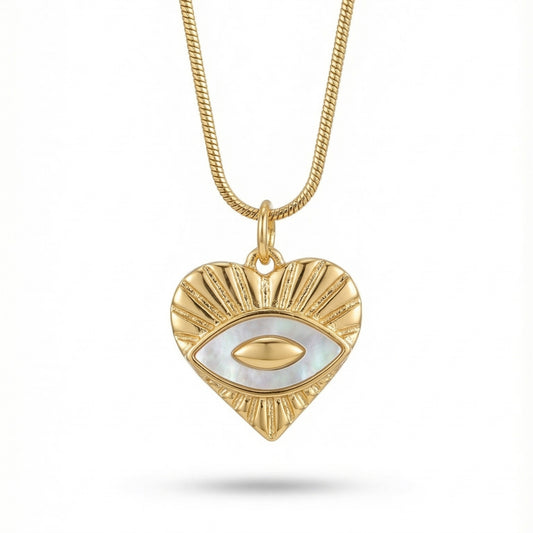 Heart Evil Eye Pendant Necklace