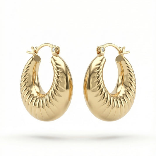 Textured Statement Hoop Earrings