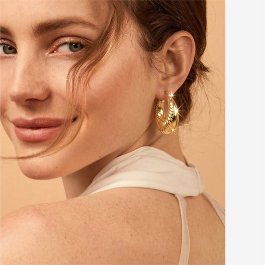 Textured Statement Hoop Earrings