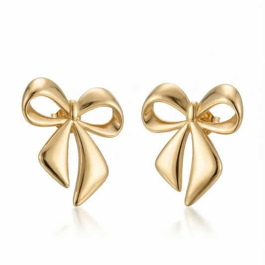 Soft Bow Stud Earrings