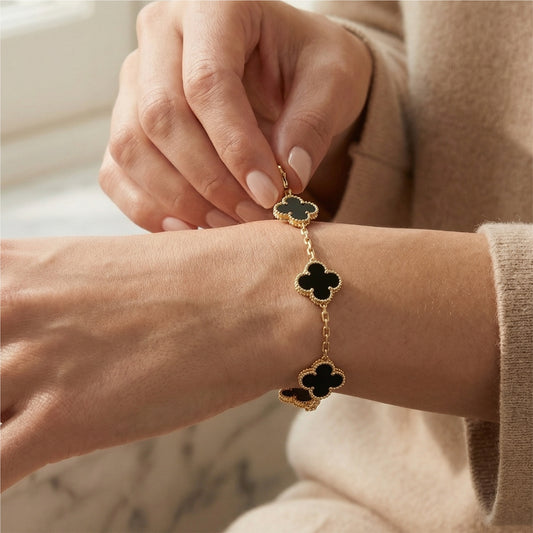 Black Clover Charm Chain Bracelet