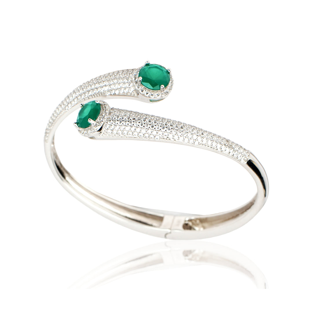 Emerald Aurora Bracelet - women's silver bracelet