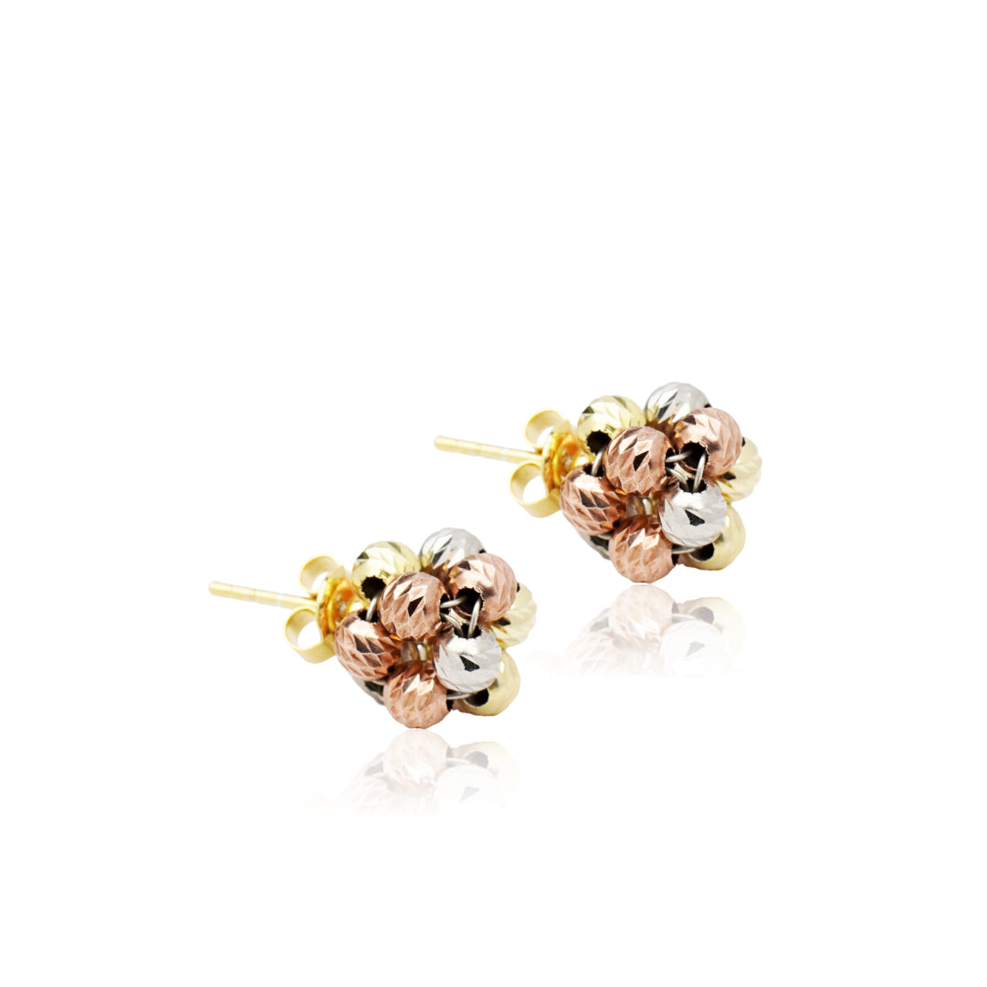 Beige Blossom Earrings - silver earrings designs for daily use