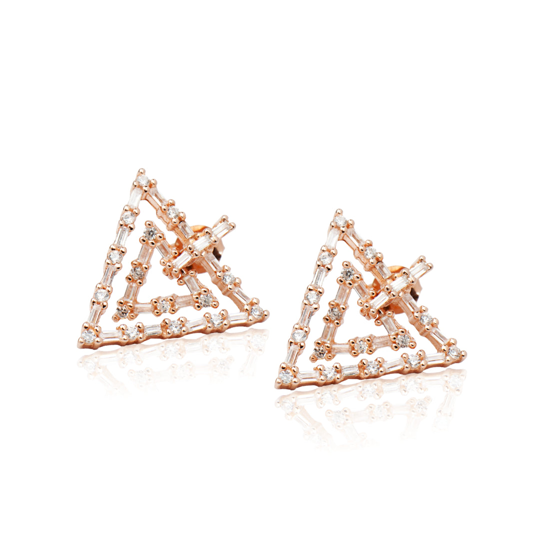 Triangle Duo Earrings - silver earrings jewellery