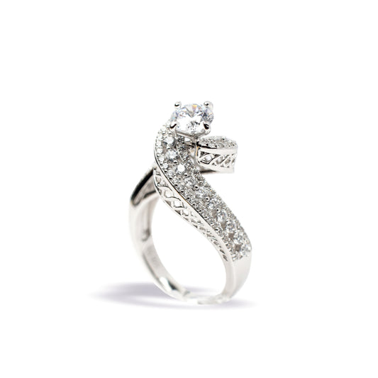 Diamond Delight Ring - pure silver ring women