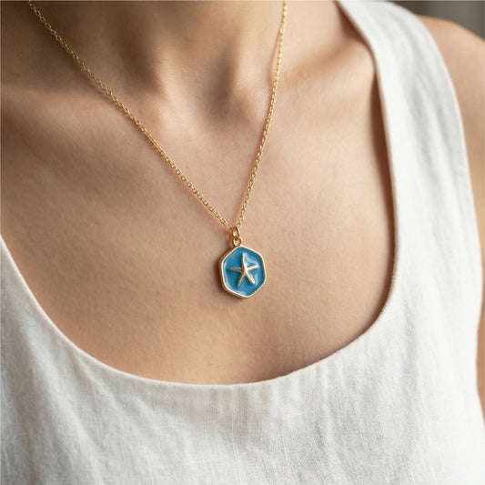 Starfish Charm Pendant Necklace