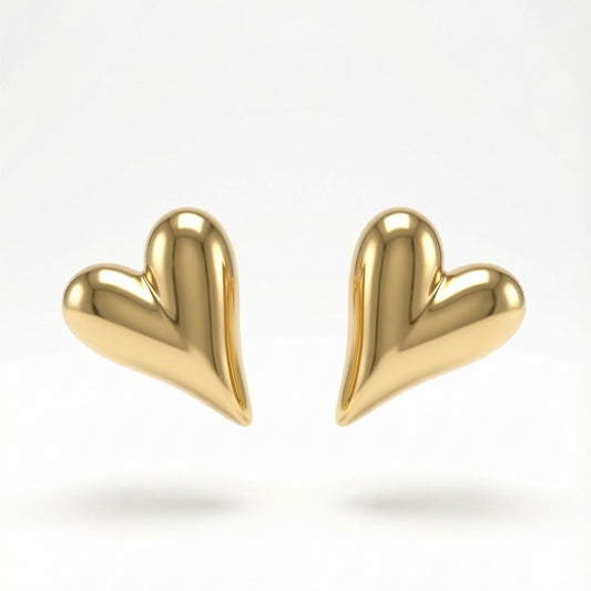 Soft Heart Curve Stud Earrings