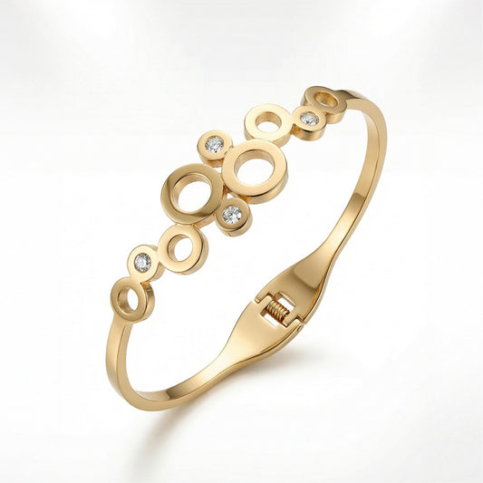 Geometric Circle Hinged Bracelet