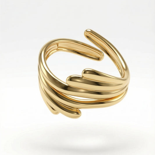 Modern Wave Open Ring