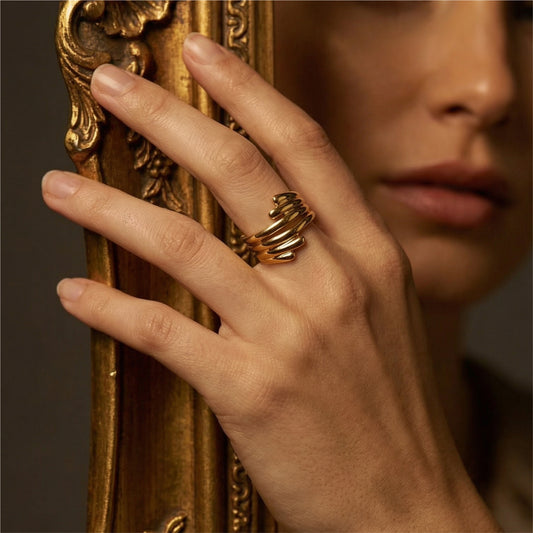 Modern Wave Open Ring