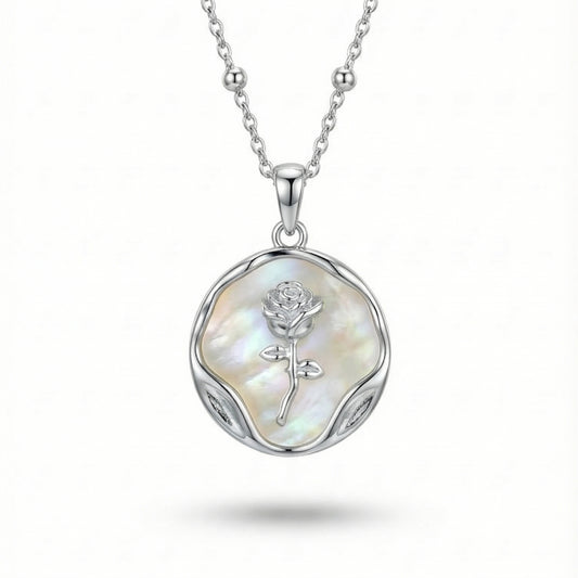 Rose Pearl Medallion Necklace