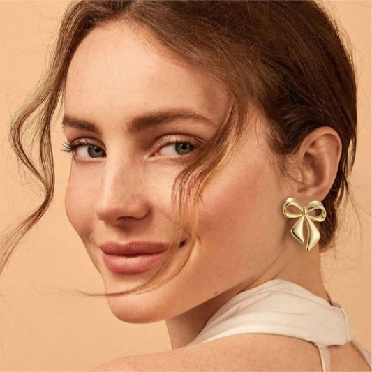 Soft Bow Stud Earrings