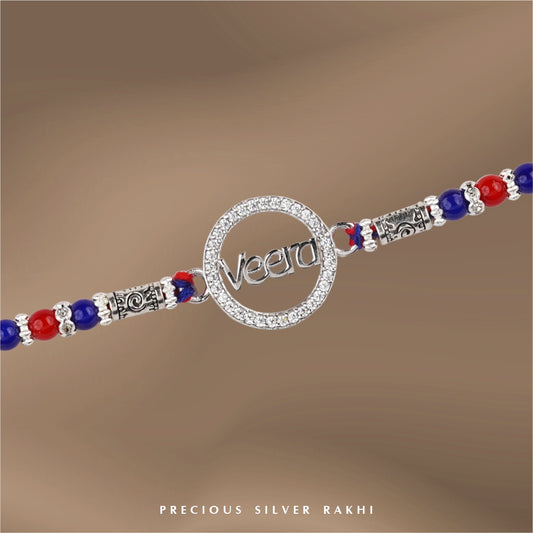 Veera Gleam Silver Rakhi